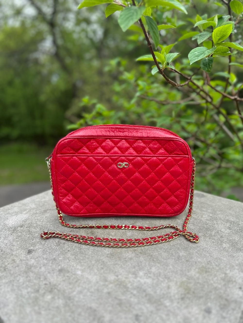 Red Quilted Handbag, Vintage Koret, Great for Rush or Game Day